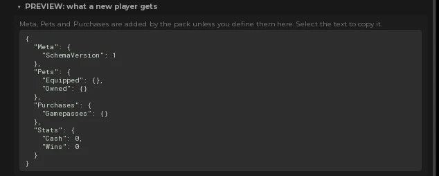 The preview of a new player's finished save