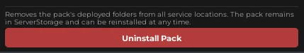 Uninstall Pack button