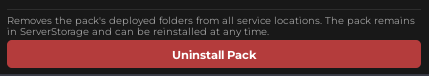 Uninstall Pack button