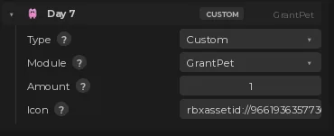 Choosing a custom reward module in the plugin